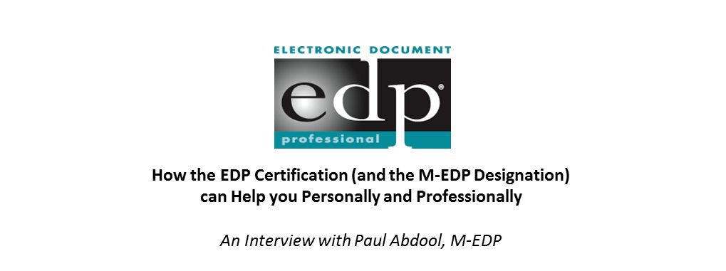 How the EDP Certification (and the M-EDP Designation) can Help you Personally and Professionally