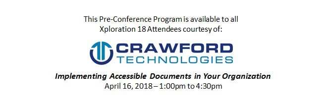 Crawford Technologies to host Accessibility Pre-Conference Event at Xploration® 18